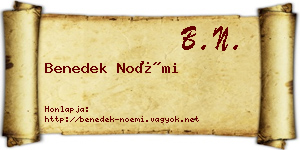 Benedek Noémi névjegykártya