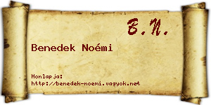 Benedek Noémi névjegykártya